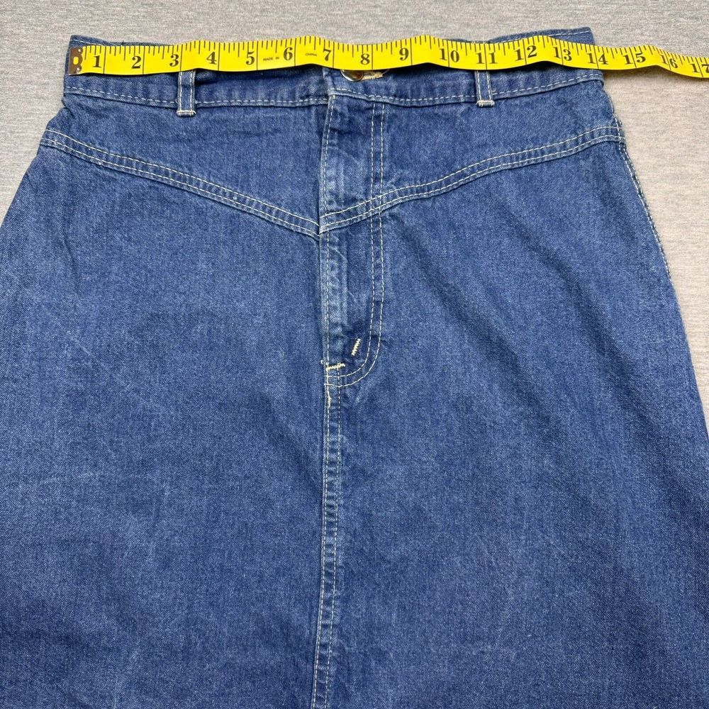 Vintage Chic denim mom skirt womens sz 12 denim made in USA waist 28 length 23.5 - Picture 5 of 8
